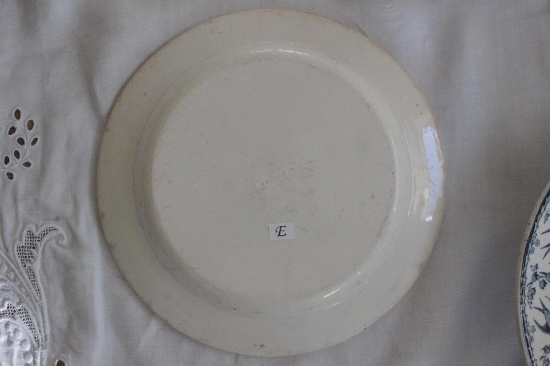 【E】クレイユ モントローグリザイユプレート/フランスアンティーク