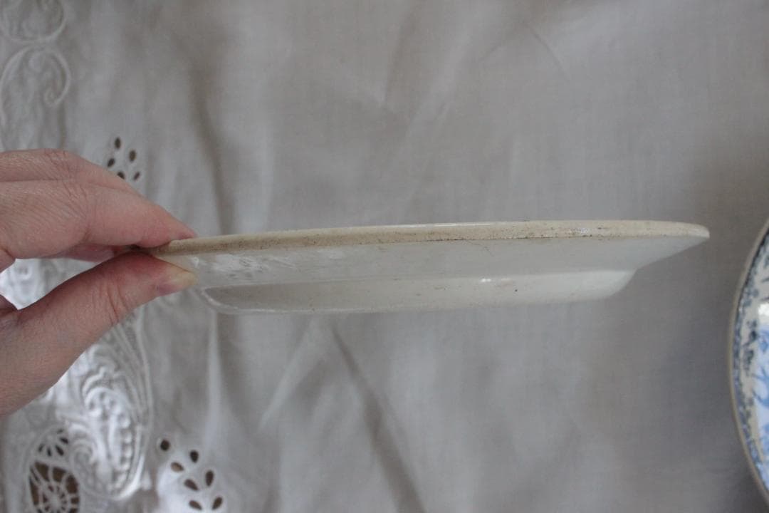 【E】クレイユ モントローグリザイユプレート/フランスアンティーク