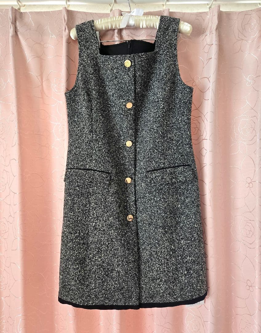 Apuweiser-riche スクエアネックミニジャンスカ 黒 M