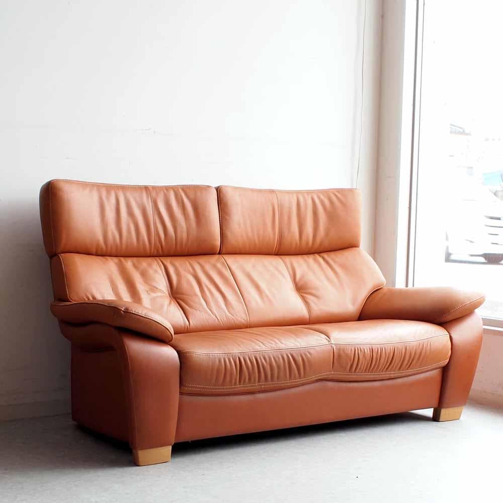 カリモク ZT73モデル 2人掛けソファ レザー ZR24467