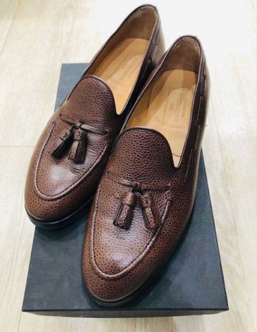 ブラウンレザー タッセルローファー