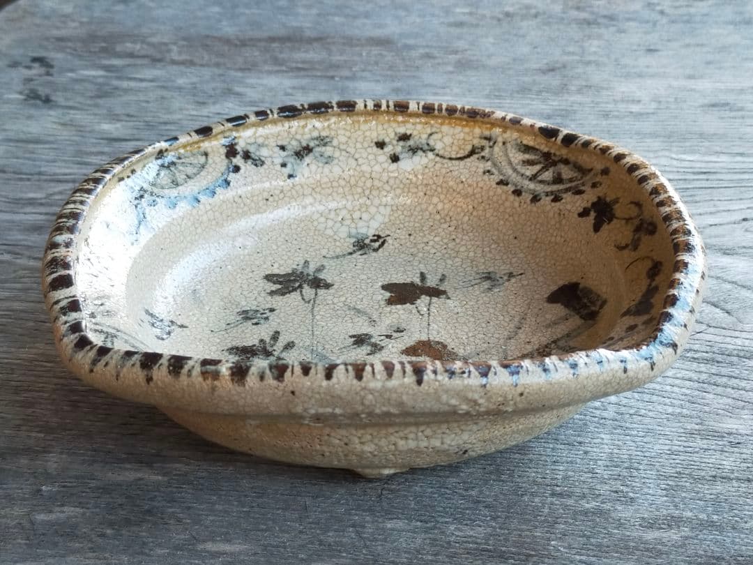 ♥絵志野　鉢　桐箱付き　志野　菓子鉢　骨董品