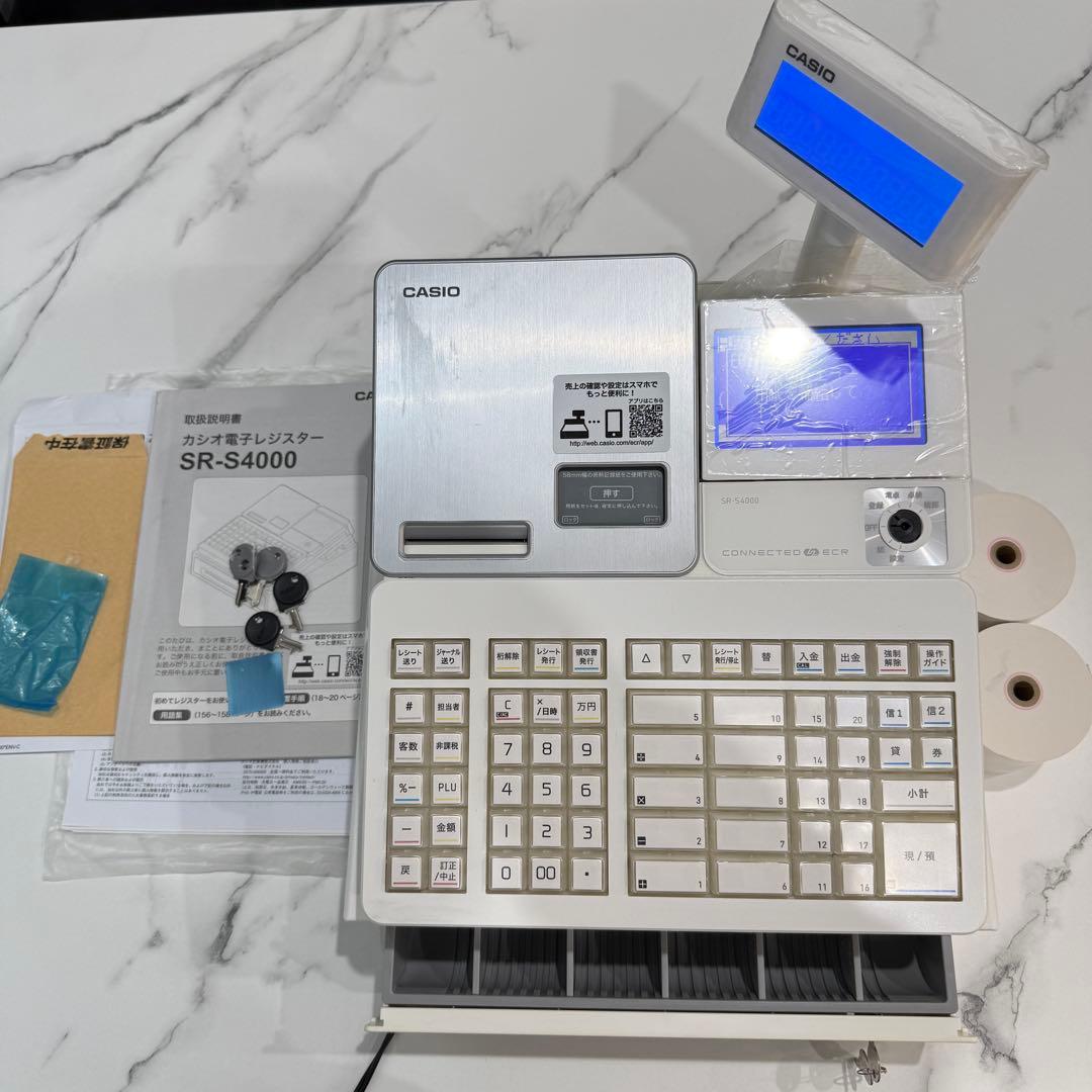 未使用展示品 CASIO レジスター SR-S4000-20SWE 通電確認済