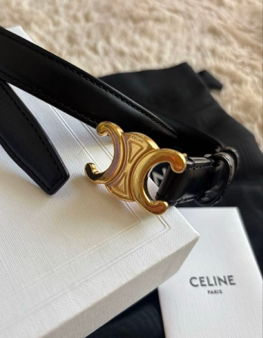 セリーヌ　ベルト　スモールトリオンフ　18mm 75 ブラック