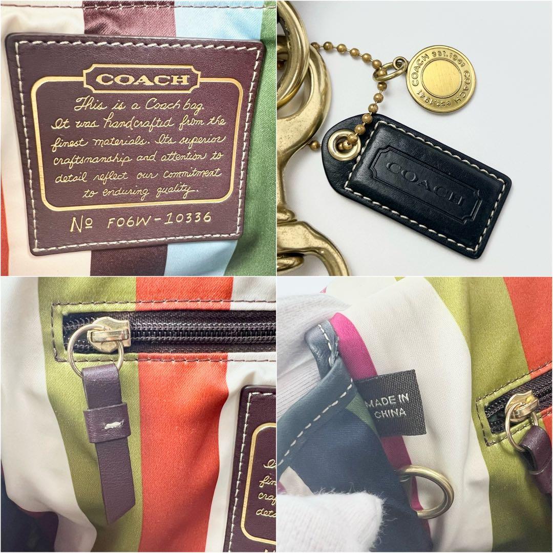 COACH ショルダーバッグ レガシー シグネチャー ターンロック ベージュ