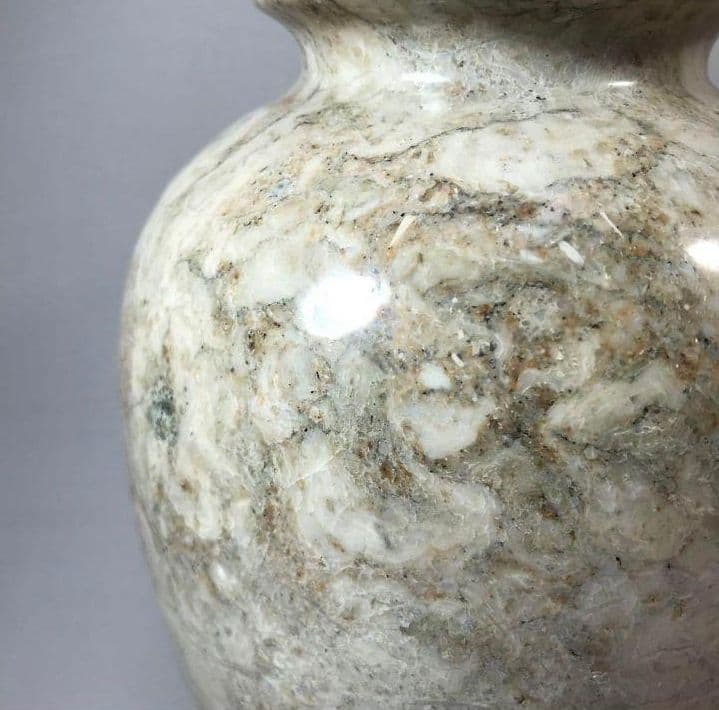 【未使用・希少】化石入りフォッシルストーン 花瓶｜ヴィンテージ天然石 一点物