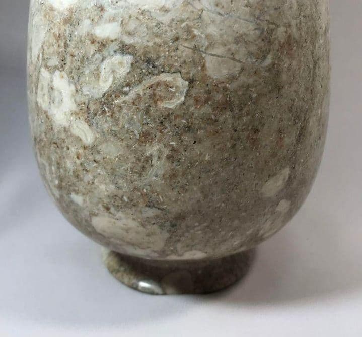 【未使用・希少】化石入りフォッシルストーン 花瓶｜ヴィンテージ天然石 一点物