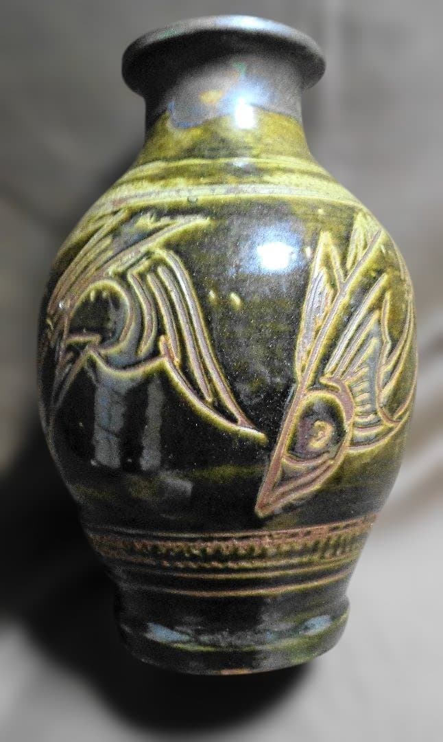 金城次郎 壺屋焼 花瓶 　３６ｃｍ