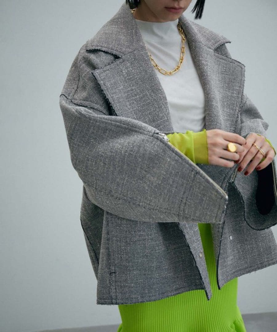 【美品】ADAM ET ROPE' ボンディングオーバージャケット グレー