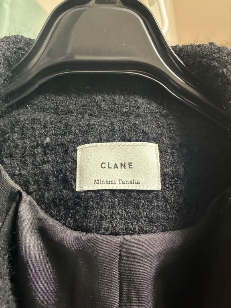 CLANE ブラック ダブルブレストコート