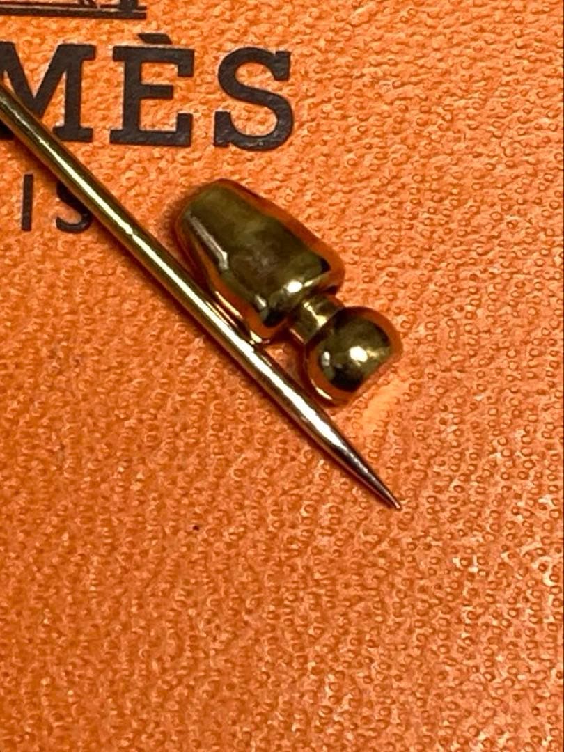 良品　HERMES エルメス　コロゾ　ピンブローチ　ピンバッチ　ゴールド　箱付き