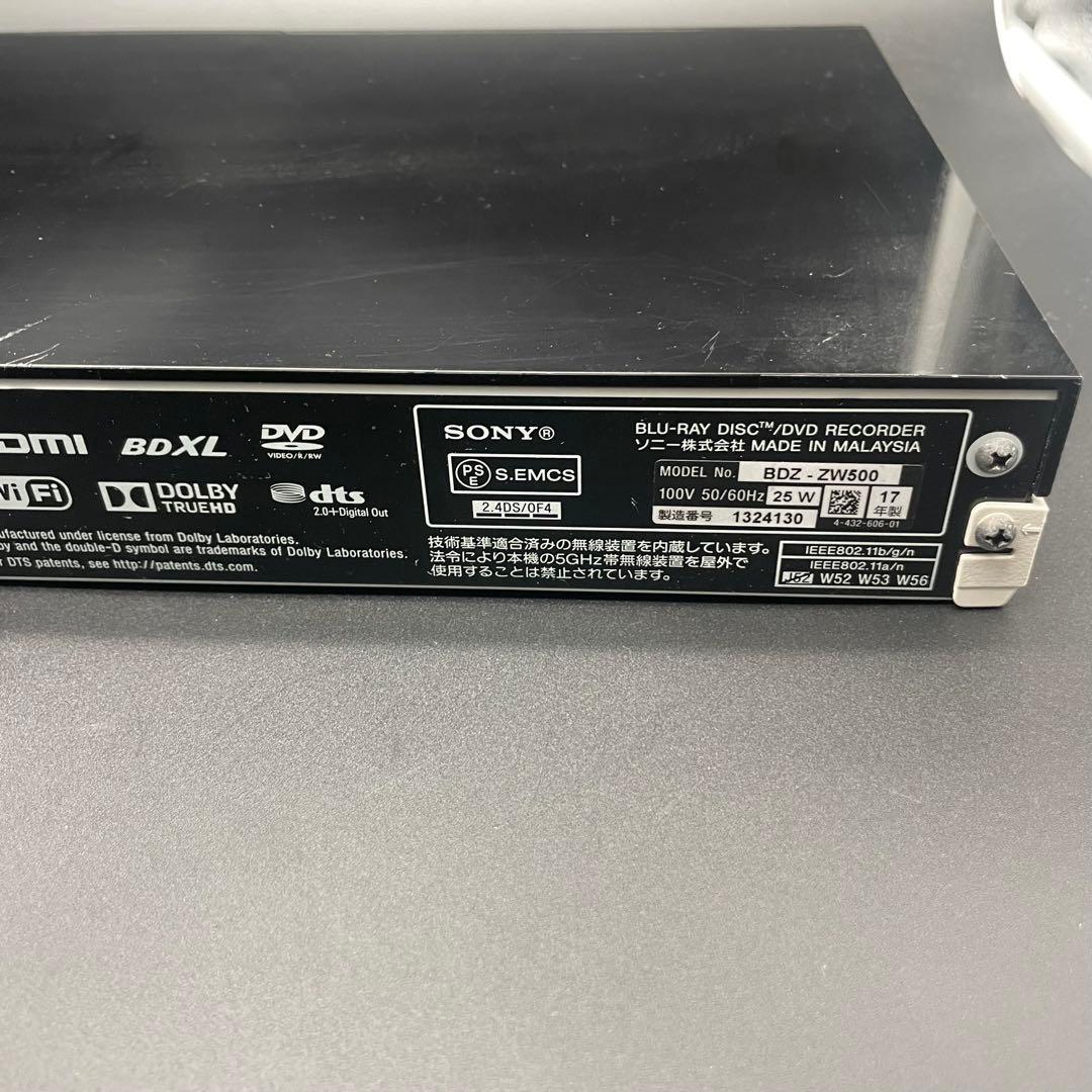 ◯SONY ソニー Blu-rayレコーダー BDZ-ZW500 17年製