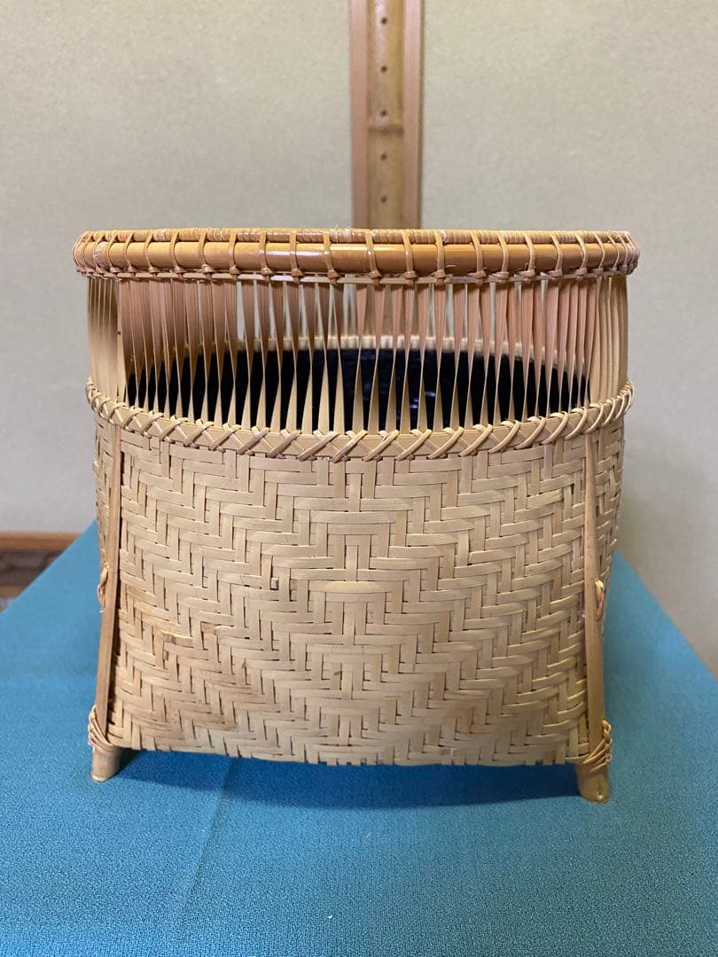 【本日限定】茶道具/炭斗 清風篭炭斗 淡々斎好写 和田菁竺 共箱