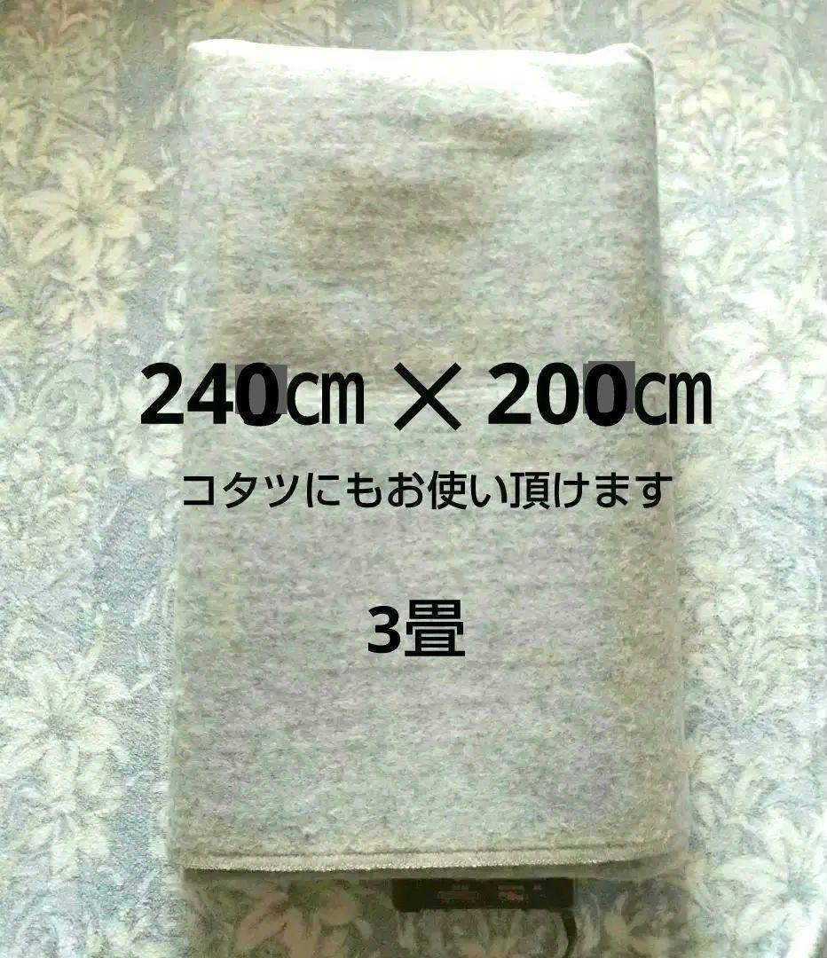 ホットカーペット 約245㎝ 横 ✕ 約205㎝ 縦 (3畳相当)取扱説明書付き