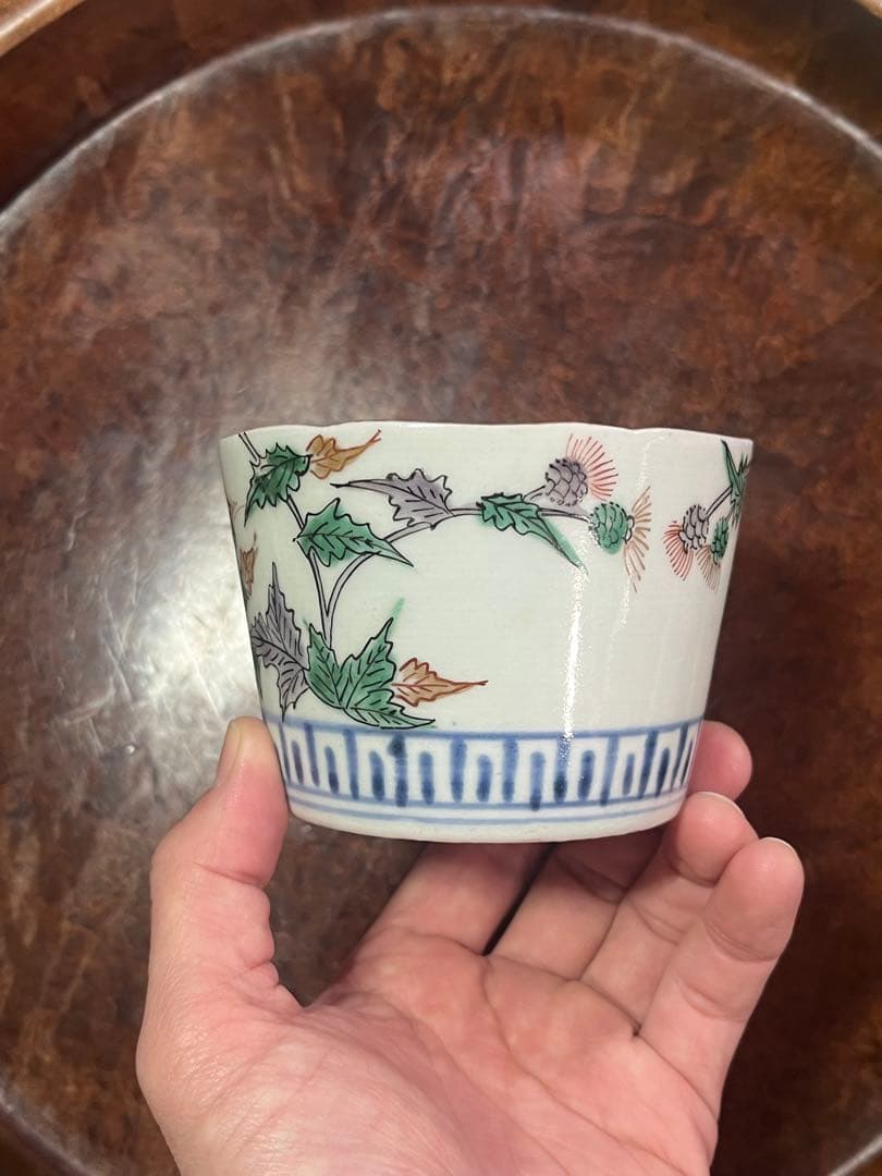 蕎麦猪口　そばちょこ　色絵　大振り　そば猪口　古伊万里　民芸　民藝　くらわんか