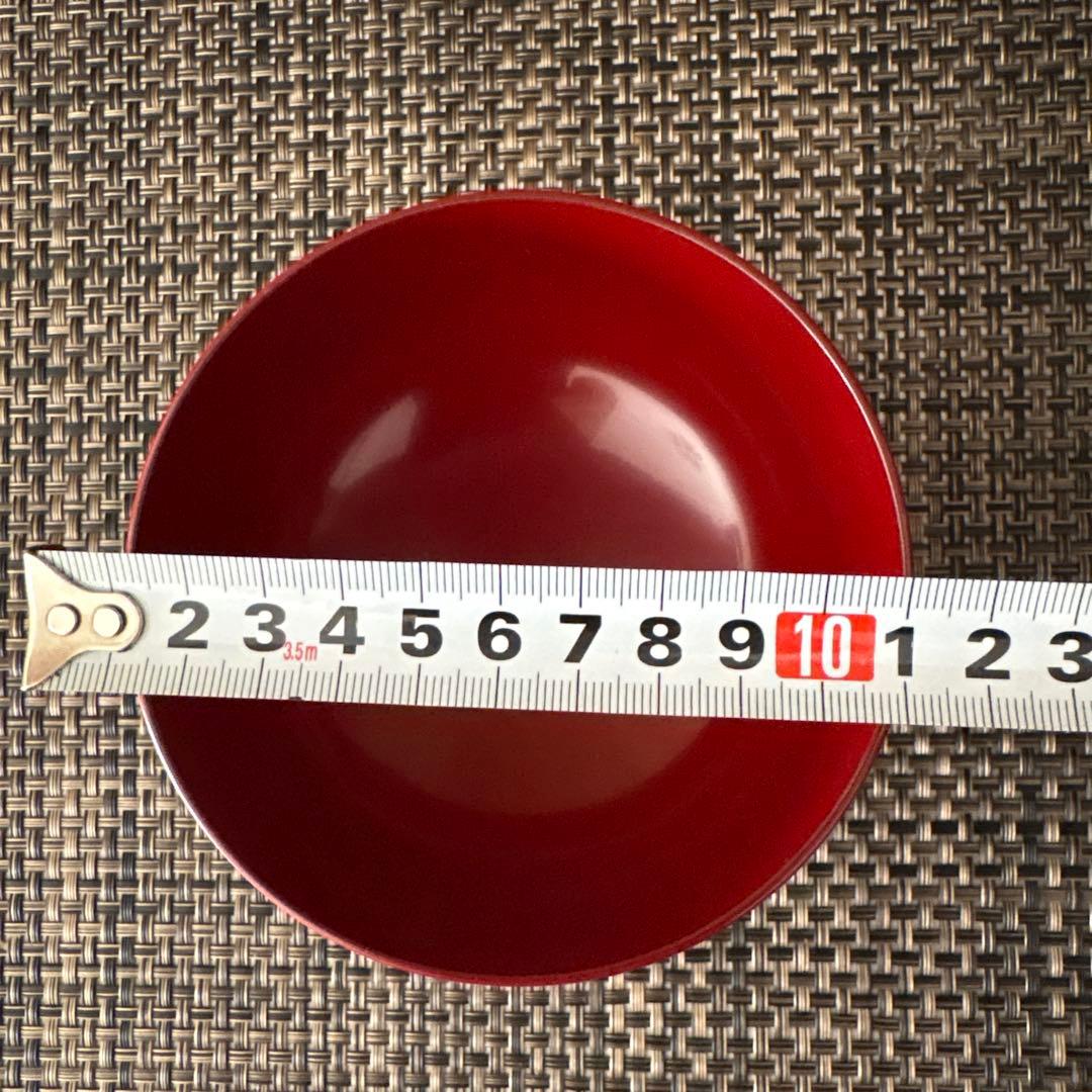 【新品未使用】山田平安堂 漆器 椀汁　黒と朱赤　椿柄