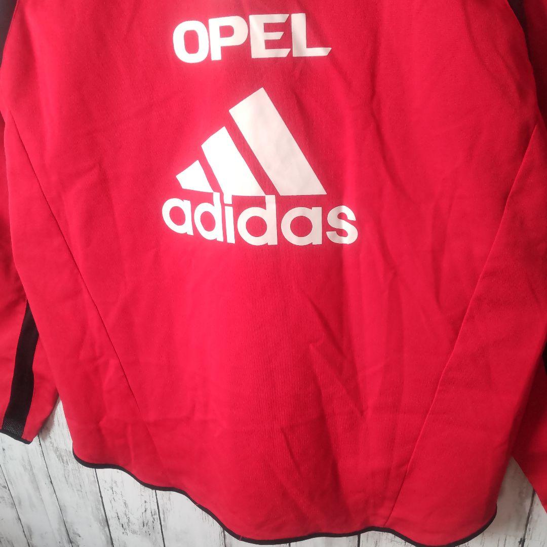 00s　アディダス　ACミラン　トレーニングウェア　ハーフジップ　赤　黒　O