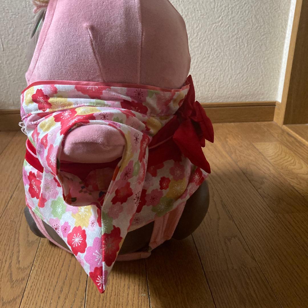 J.L.みんち様　ラボット　アイボリー桜満開着物一式　赤被布　リボン付き