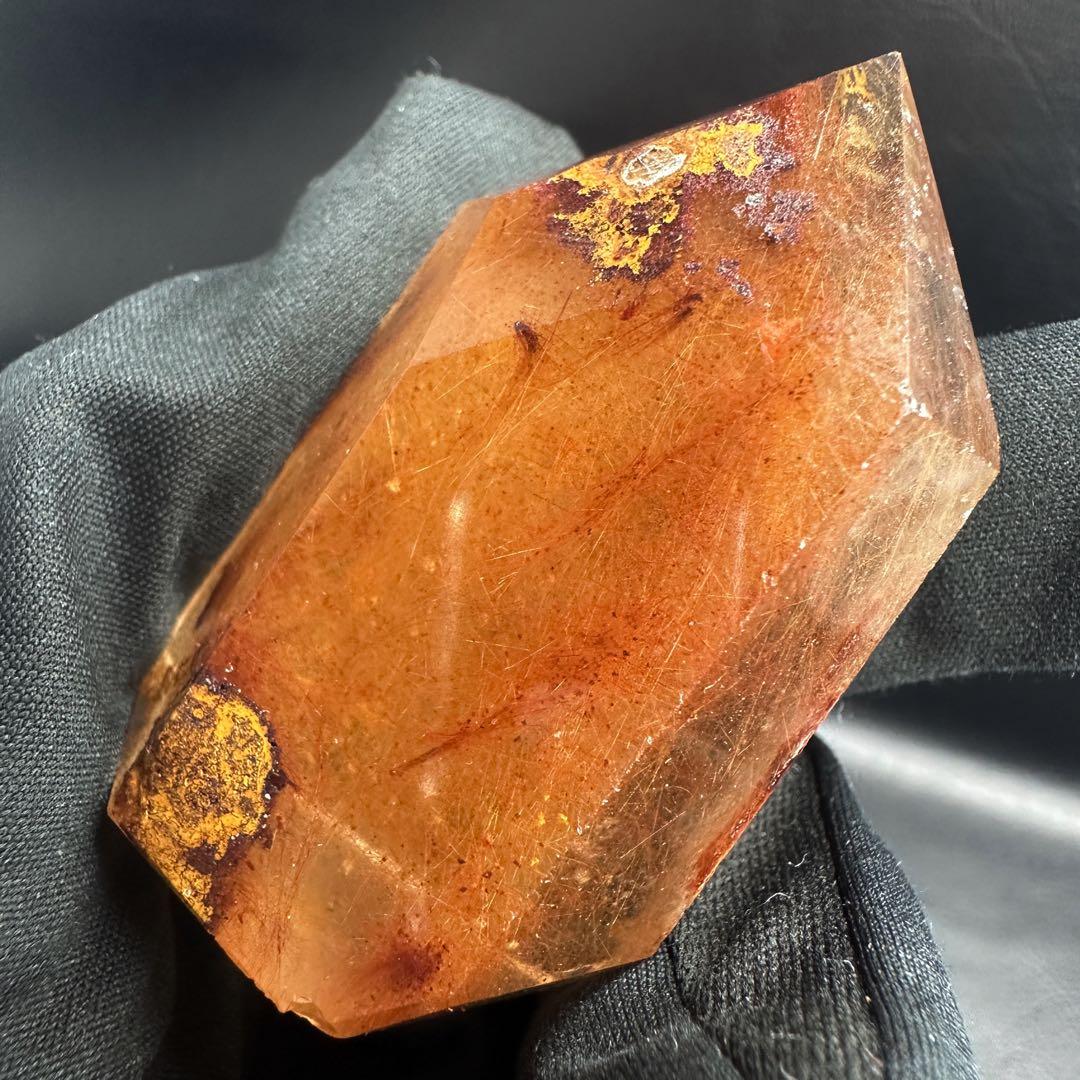 【金運up❗️】レア♡とても可愛い❤️ガーデンルチルクォーツ六角柱庭園水晶A1340