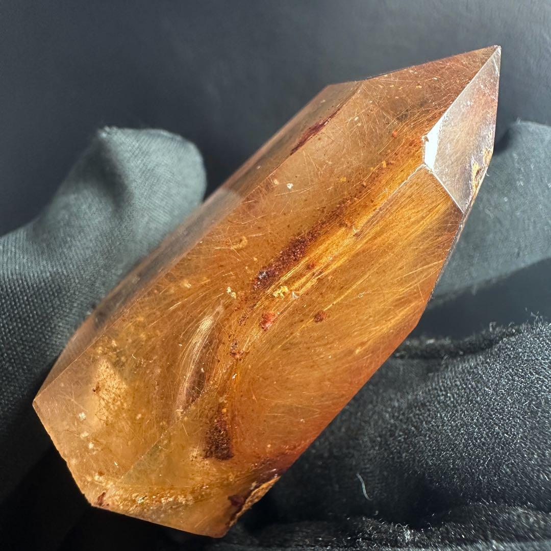 【金運up❗️】レア♡とても可愛い❤️ガーデンルチルクォーツ六角柱庭園水晶A1340