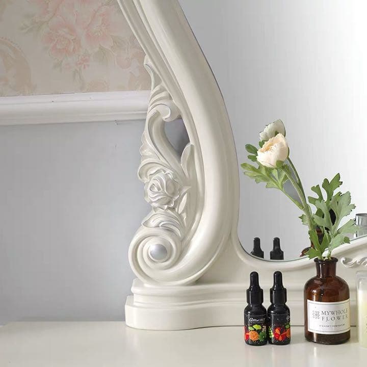 オシャレドレッサー　調節可LEDミラースツール