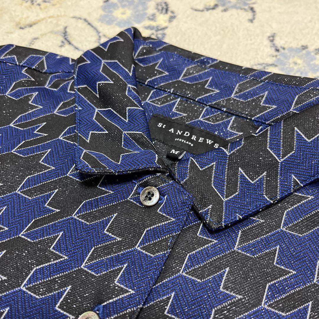 ★セントアンドリュースゴルフ　ラメ千鳥柄ポロシャツレディースMサイズ新品★