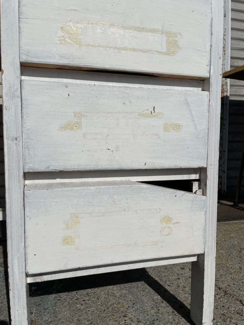 ジャパンヴィンテージ 古い勉強机 作業台 木製 シャビーペイント アトリエ