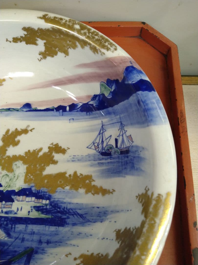 伊万里肥碟山開花外輪船大鉢R21