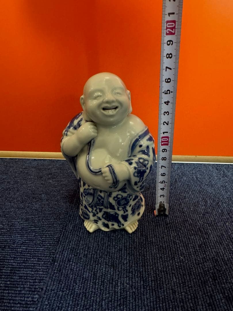 1963 染付青花　布袋様　七福神　置物