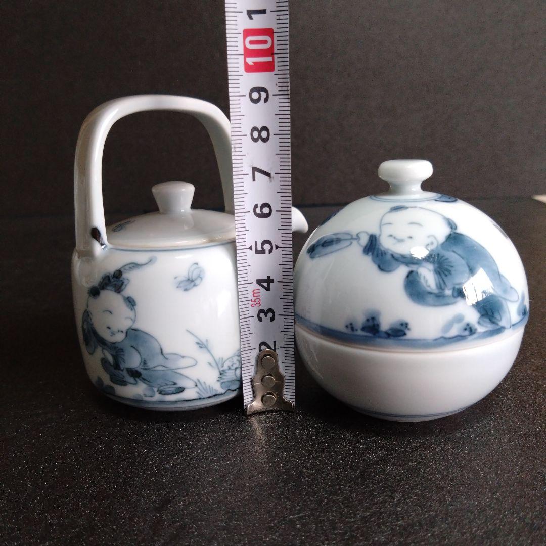 新品 平戸三川内焼 松山窯 唐子 醤油差し 薬味入れ　縁起物　お祝い