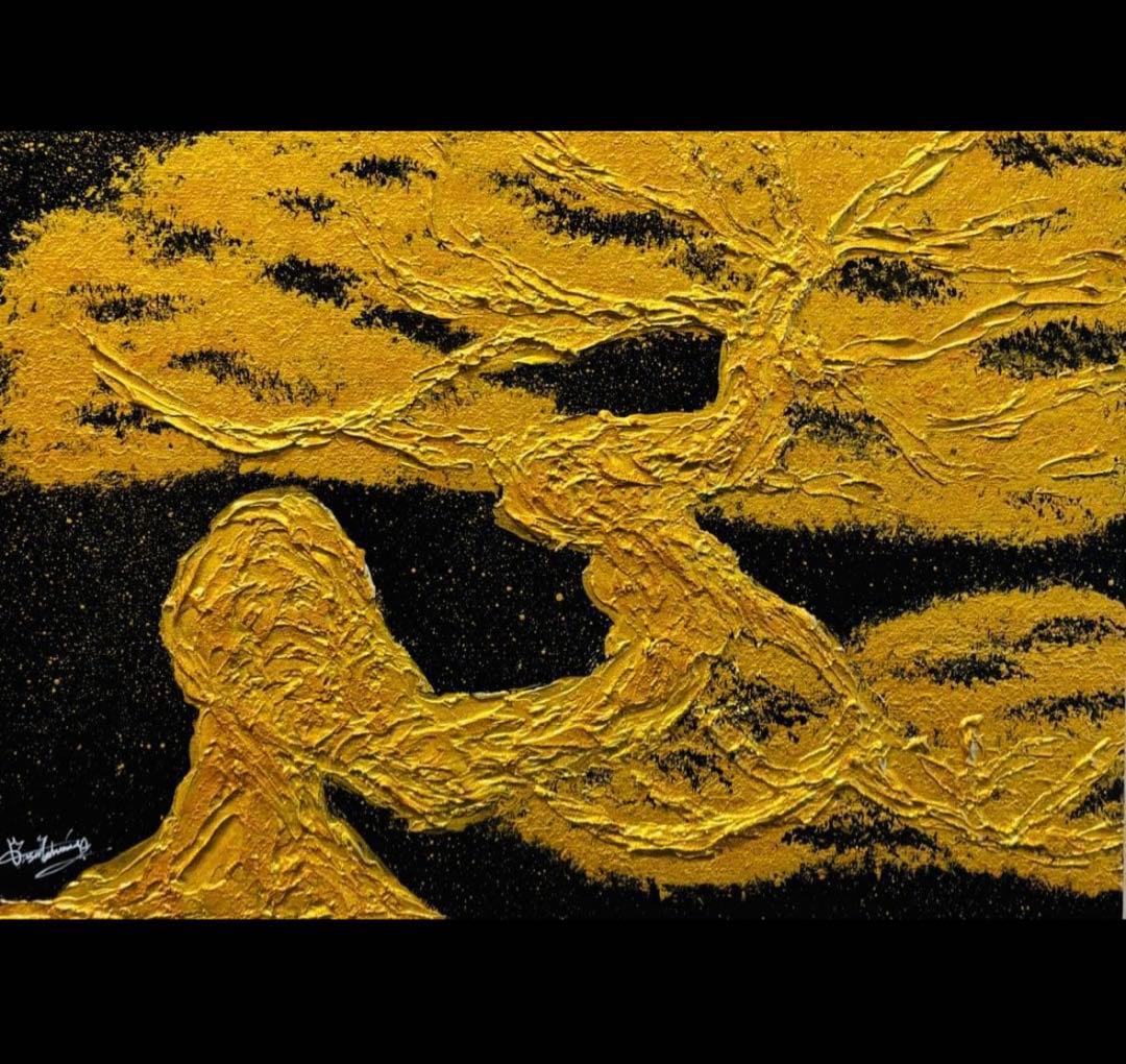 開運画　黄金松