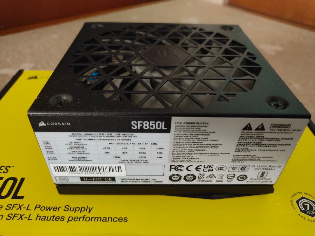 CORSAIR SF850L SFX-L電源ユニット 動作品