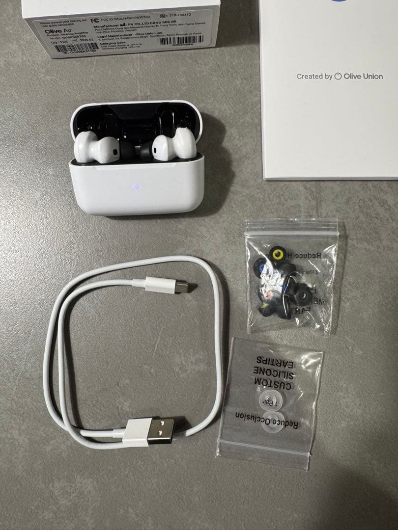 ほぼ未使用　Olive Air オリーブエア　集音器　ワイヤレスイヤホン