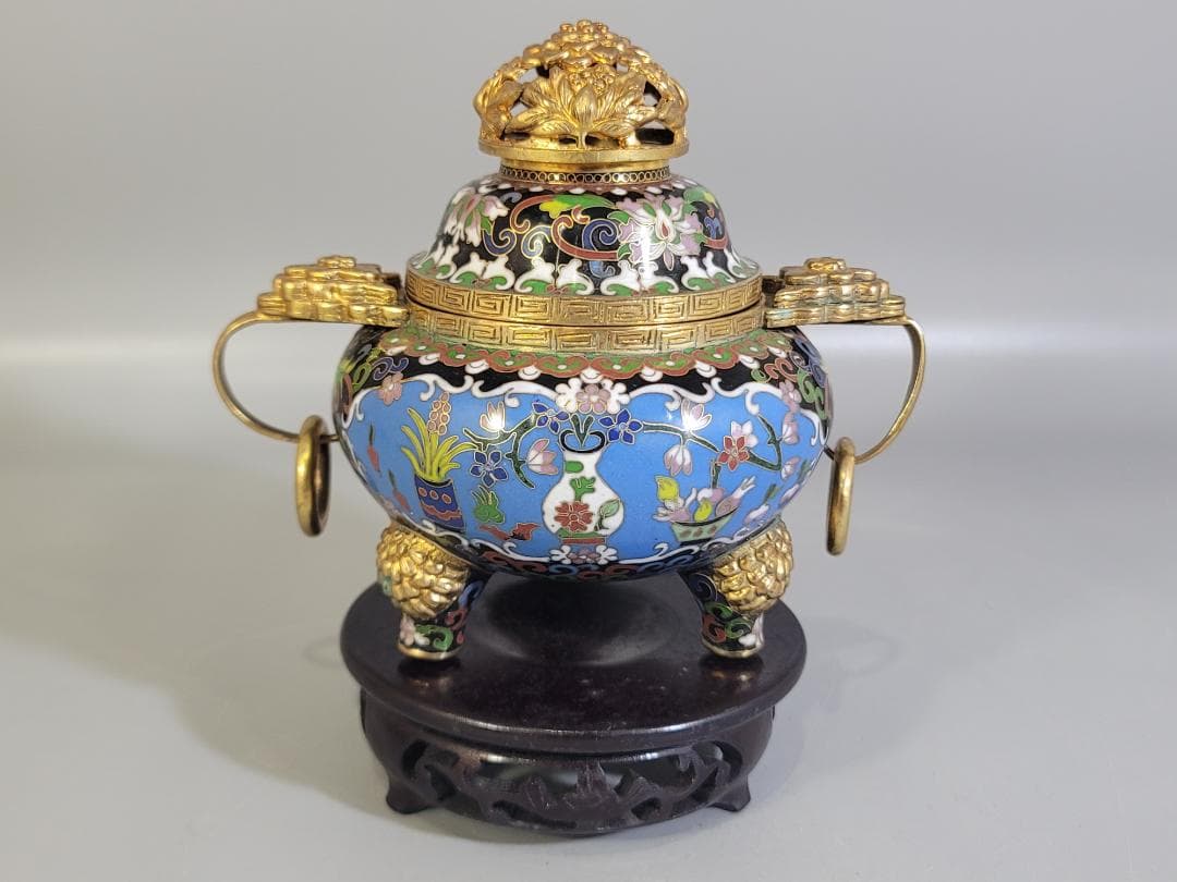 中国美術 七宝 香炉 DT314