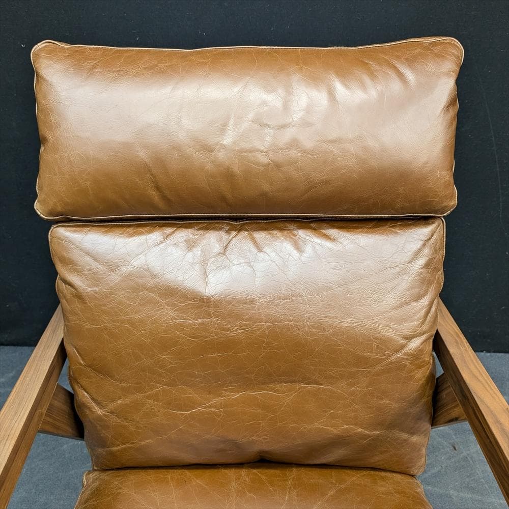 シギヤマ家具　岩倉榮利　ウォールナット　本革　イージーチェア　シングルソファ