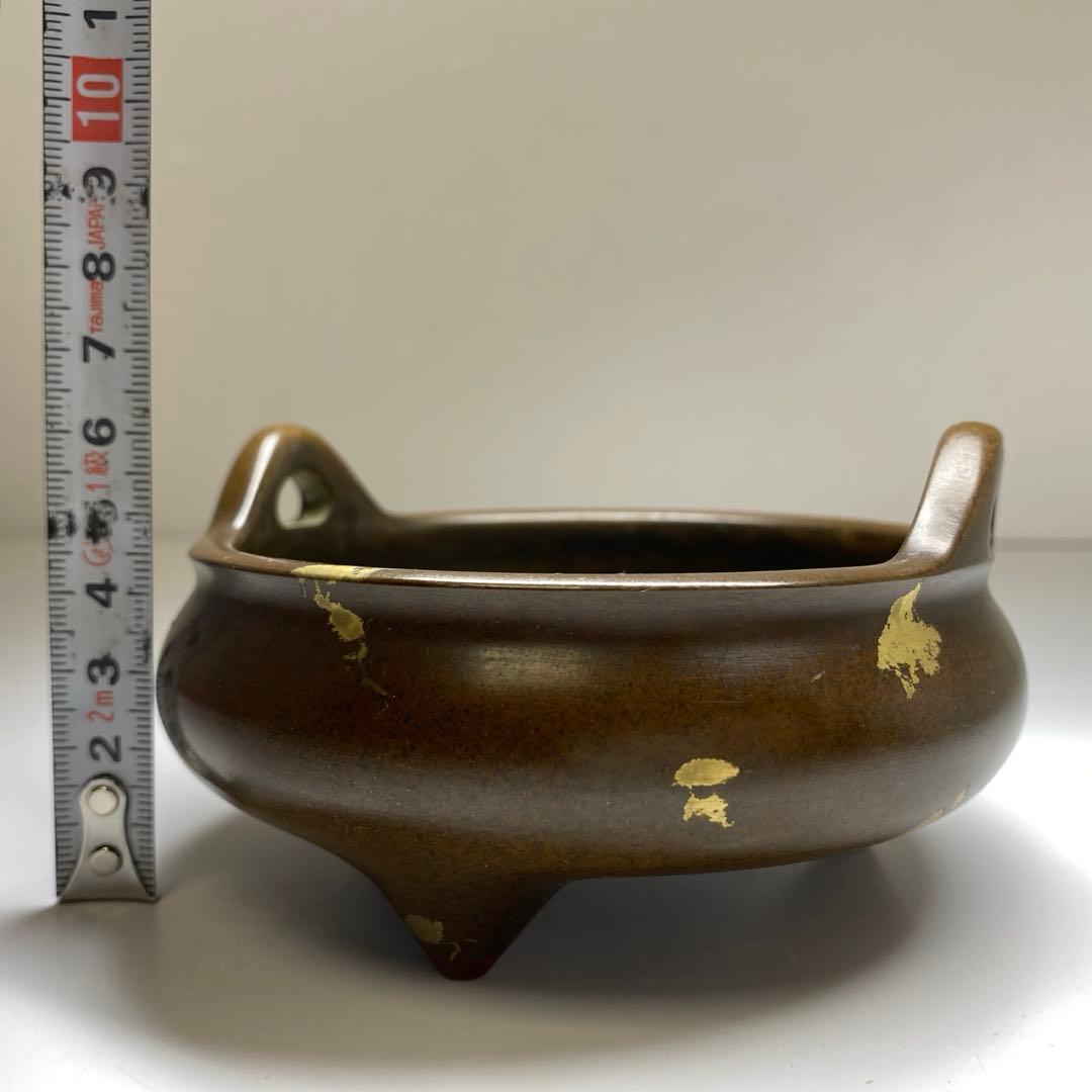 中国古玩　大明宣徳年製　古銅香炉　906g 東Y7-0307☆2Fトトカエ