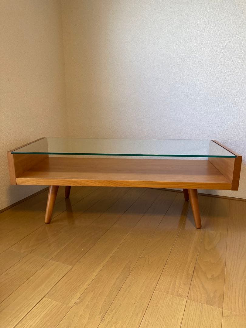 unico ECCO ガラス天板 ローテーブル