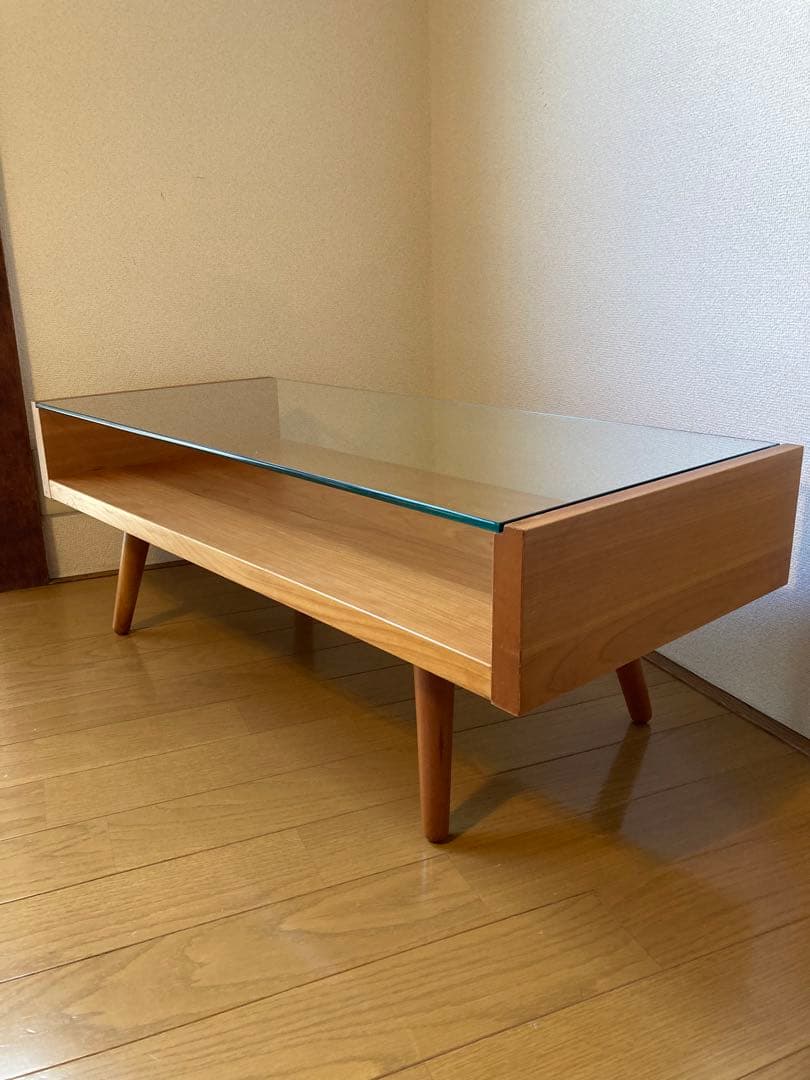 unico ECCO ガラス天板 ローテーブル