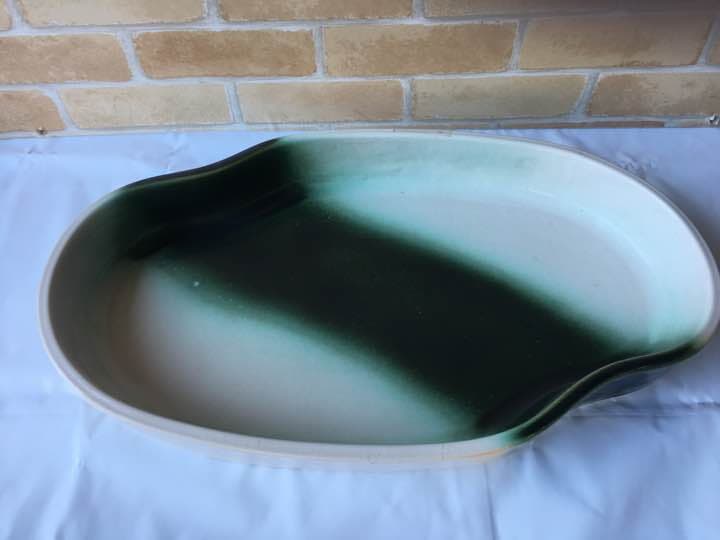 信楽焼 変形小判水盤 花器