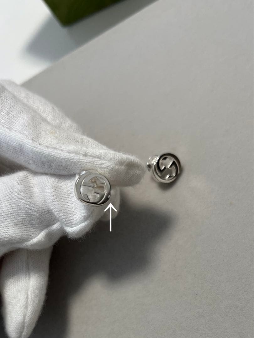 新品未使用 ※訳あり GUCCI グッチ インターロッキングG ピアス シルバー