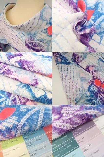 ｍ1951＊有松鳴海絞り 夏着物 綿 手縫い仕立て 高級浴衣