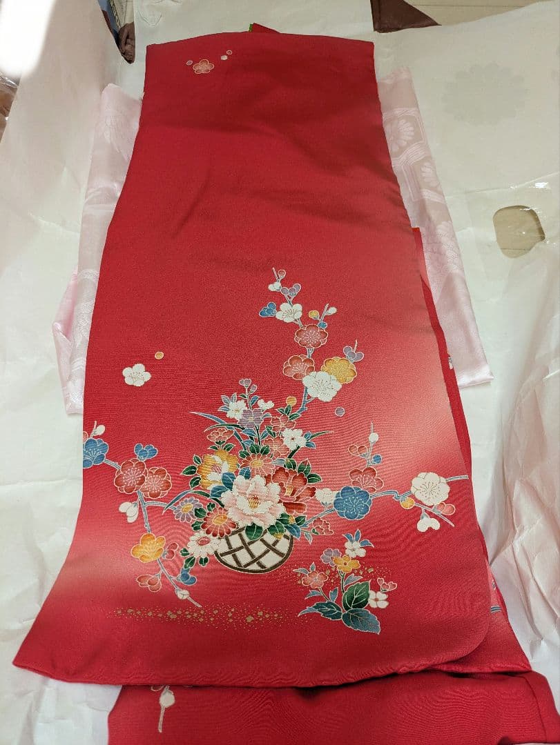 七五三 7歳 正絹 着物セット 肌襦袢 襟 草履 女の子 着物 七歳 四つ身