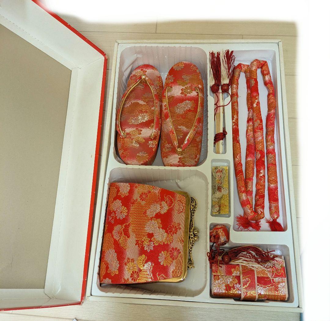 七五三 7歳 正絹 着物セット 肌襦袢 襟 草履 女の子 着物 七歳 四つ身