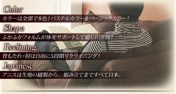 新品 送料込 フロアカウチソファ2P ふかふかボリューム リクライング 国産 g