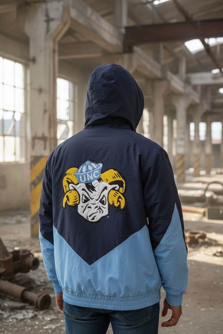 UNC ノースカロライナ ターヒールズ ナイロンジャケット ミッチェル&ネス L