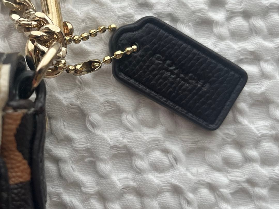 美品COACHコーチのヒョウ柄バック/斜め掛け、ショルダー付