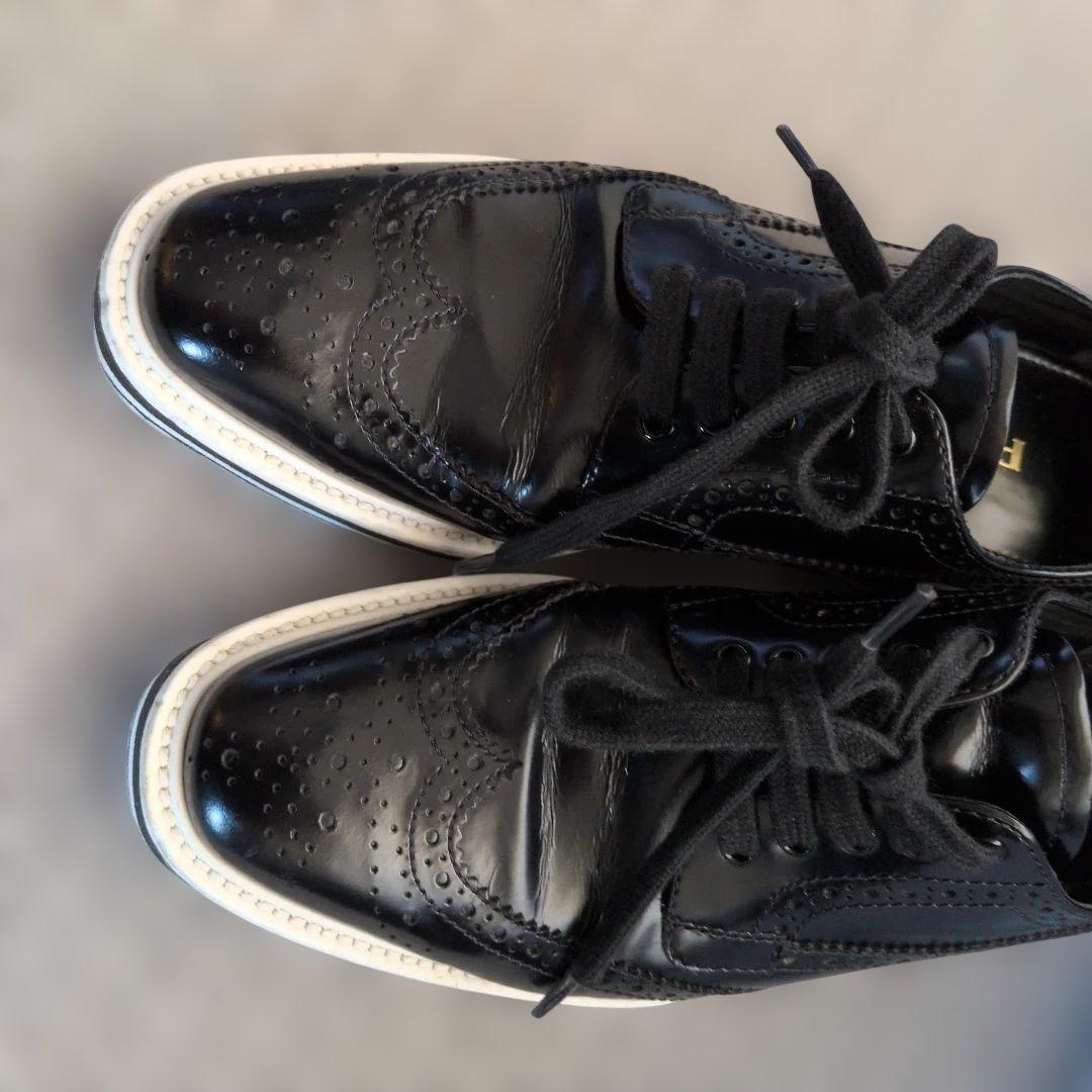 PRADA ブラック レースアップシューズ 厚底 レディース