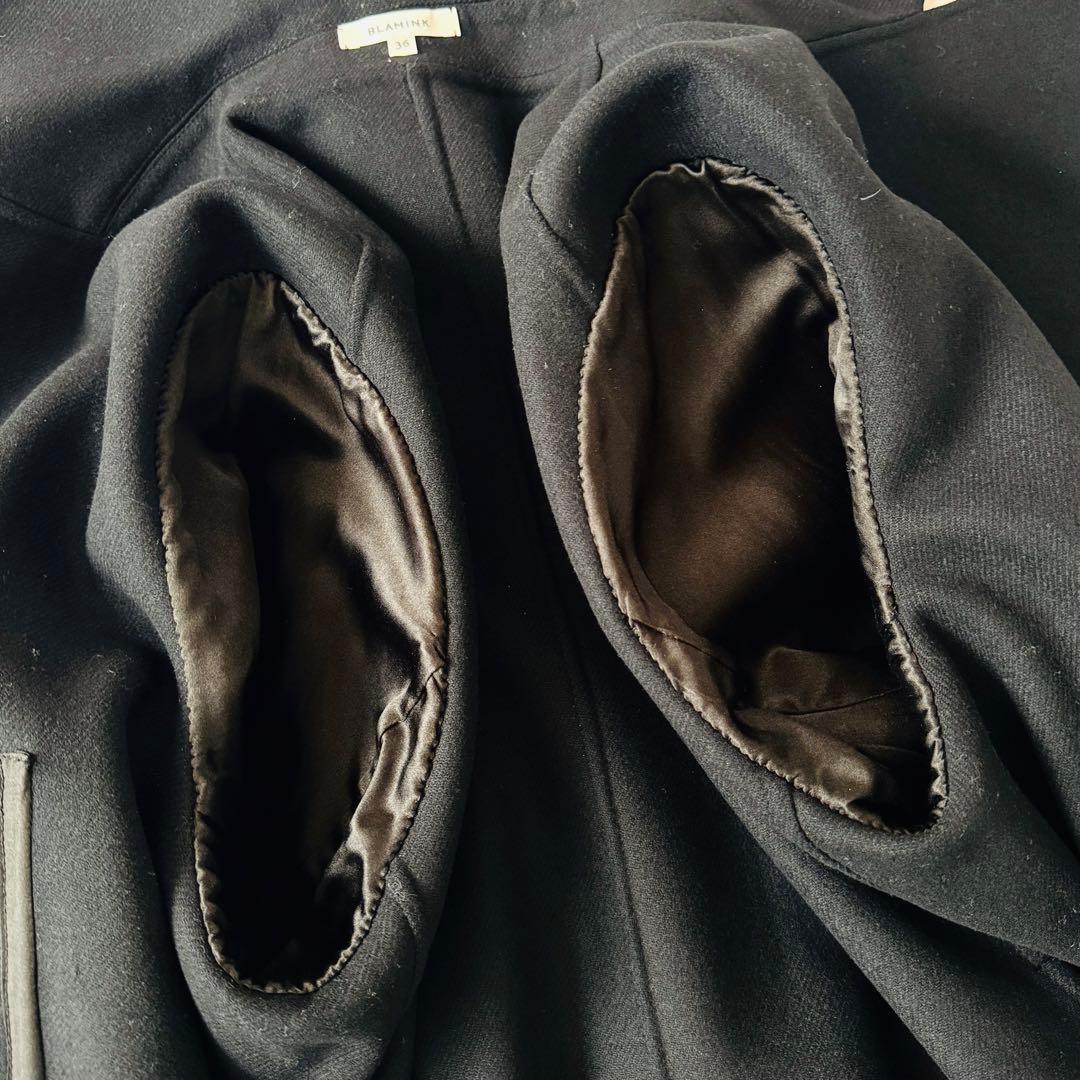 美品　ブラミンク　BLAMINK　ウールコート　リバー　ダブルフェイス