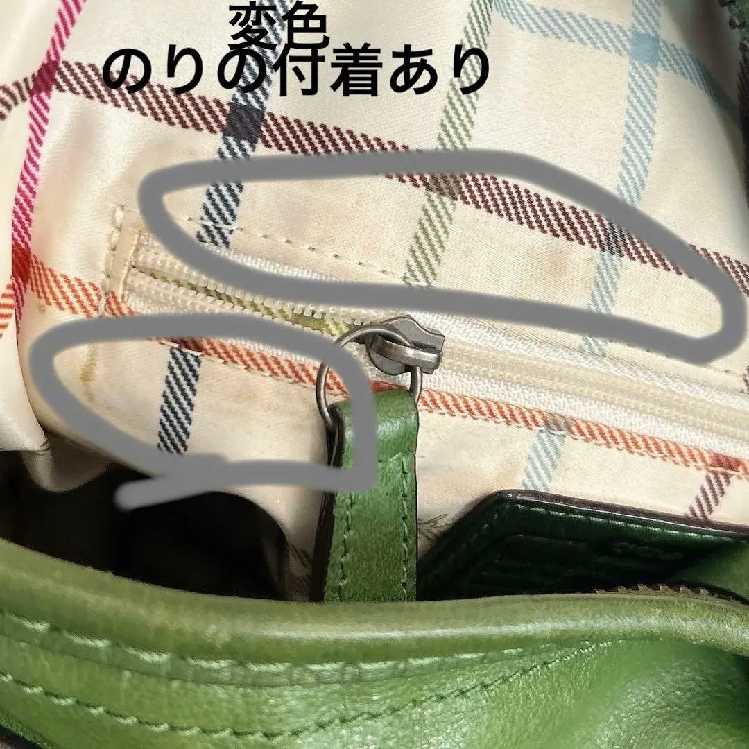 【希少色】コーチ　2wayバケツ型　オールレザー　ショルダーバッグ　グリーン