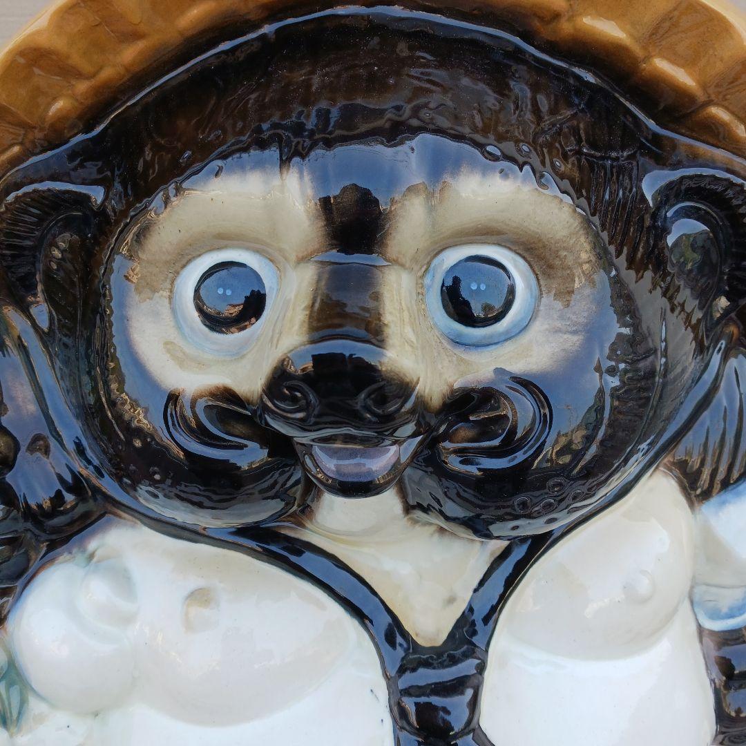 新品　陶器　傘立て　タヌキ　大型　難有　縁起物　オブジェ　置物　和風食堂　業務用